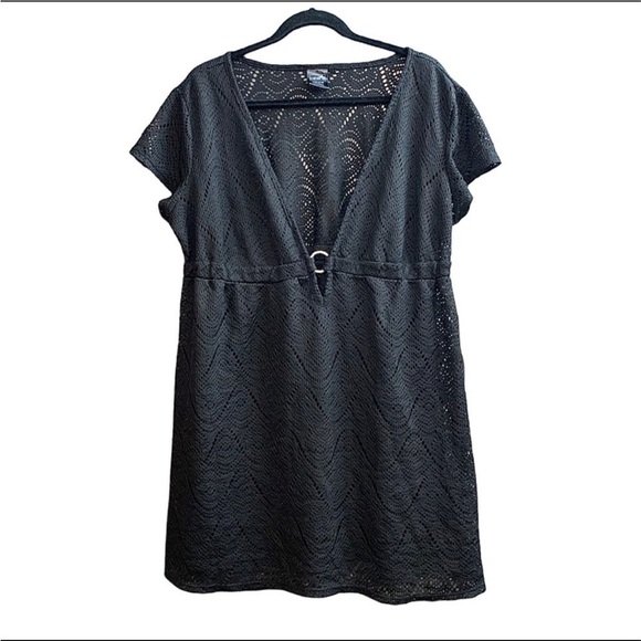 CATALINA Woman's Black Mesh Swimsuit cover up size 3X.  (22w-24w) - Picture 1 of 12